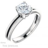 Round Cut Forever One Moissanite Engagement Ring #GTJ966-round-fo-w 4 Round Cut Forever One Moissanite Engagement Ring #GTJ966-round-fo-w
