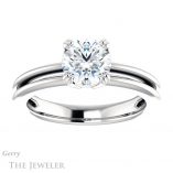 Round Cut Forever One Moissanite Engagement Ring #GTJ966-round-fo-w 1 Round Cut Forever One Moissanite Engagement Ring #GTJ966-round-fo-w