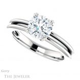 Round Cut Forever One Moissanite Engagement Ring #GTJ966-round-fo-w 5 Round Cut Forever One Moissanite Engagement Ring #GTJ966-round-fo-w