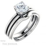 Round Cut Forever One Moissanite Engagement Ring #GTJ966-round-fo-w 6 Round Cut Forever One Moissanite Engagement Ring #GTJ966-round-fo-w