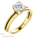 Round Cut Forever One Moissanite Engagement Ring #GTJ966-round-fo-y 4 Round Cut Forever One Moissanite Engagement Ring #GTJ966-round-fo-y
