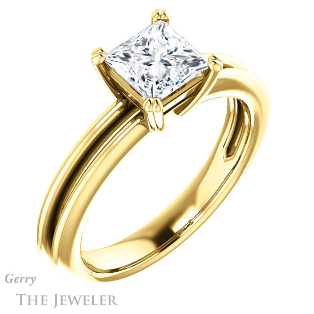 Princess Cut Forever One Moissanite Engagement Ring #GTJ966-square-fo-y