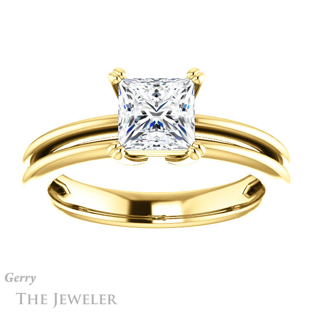 Princess Cut Forever One Moissanite Engagement Ring #GTJ966-square-fo-y