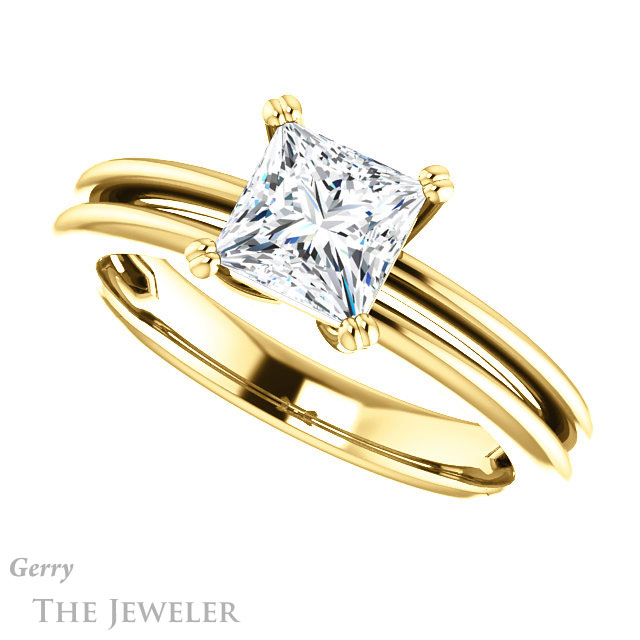 Princess Cut Forever One Moissanite Engagement Ring #GTJ966-square-fo-y