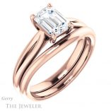 Emerald Cut Forever Brilliant Moissanite Engagement Ring #GTJ967-emerald-fb-r