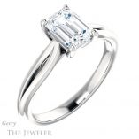 Emerald Cut Forever One Moissanite Engagement Ring #GTJ967-emerald-fb-w 4 Emerald Cut Forever Brilliant Moissanite Engagement Ring #GTJ967-emerald-fb-w