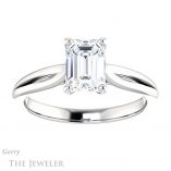 Emerald Cut Forever One Moissanite Engagement Ring #GTJ967-emerald-fb-w 1 Emerald Cut Forever Brilliant Moissanite Engagement Ring #GTJ967-emerald-fb-w