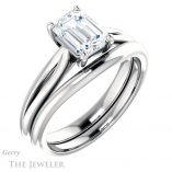 Emerald Cut Forever One Moissanite Engagement Ring #GTJ967-emerald-fb-w 6 Emerald Cut Forever Brilliant Moissanite Engagement Ring #GTJ967-emerald-fb-w