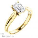 Emerald Cut Forever Brilliant Moissanite Engagement Ring #GTJ967-emerald-fb-y