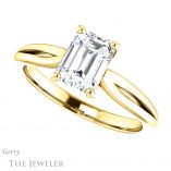 Emerald Cut Forever Brilliant Moissanite Engagement Ring #GTJ967-emerald-fb-y