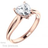 Heart Shaped Forever One Moissanite Engagement Ring #GTJ967-heart-fb-r 4 Heart Shaped Forever Brilliant Moissanite Engagement Ring #GTJ967-heart-fb-r
