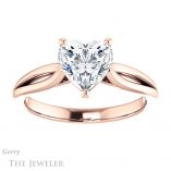 Heart Shaped Forever One Moissanite Engagement Ring #GTJ967-heart-fb-r 1 Heart Shaped Forever Brilliant Moissanite Engagement Ring #GTJ967-heart-fb-r