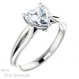 Heart Shaped Forever One Moissanite Engagement Ring #GTJ967-heart-fb-w 4 Heart Shaped Forever Brilliant Moissanite Engagement Ring #GTJ967-heart-fb-w