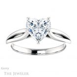 Heart Shaped Forever One Moissanite Engagement Ring #GTJ967-heart-fb-w 1 Heart Shaped Forever Brilliant Moissanite Engagement Ring #GTJ967-heart-fb-w