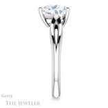 Heart Shaped Forever One Moissanite Engagement Ring #GTJ967-heart-fb-w 3 Heart Shaped Forever Brilliant Moissanite Engagement Ring #GTJ967-heart-fb-w