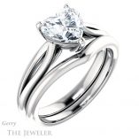 Heart Shaped Forever One Moissanite Engagement Ring #GTJ967-heart-fb-w 6 Heart Shaped Forever Brilliant Moissanite Engagement Ring #GTJ967-heart-fb-w