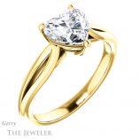 Heart Shaped Forever One Moissanite Engagement Ring #GTJ967-heart-fb-y 4 Heart Shaped Forever Brilliant Moissanite Engagement Ring #GTJ967-heart-fb-y