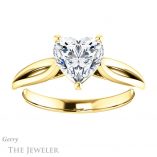 Heart Shaped Forever One Moissanite Engagement Ring #GTJ967-heart-fb-y 1 Heart Shaped Forever Brilliant Moissanite Engagement Ring #GTJ967-heart-fb-y