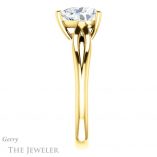 Heart Shaped Forever One Moissanite Engagement Ring #GTJ967-heart-fb-y 3 Heart Shaped Forever Brilliant Moissanite Engagement Ring #GTJ967-heart-fb-y