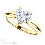 Heart Shaped Forever One Moissanite Engagement Ring #GTJ967-heart-fb-y 5 Heart Shaped Forever Brilliant Moissanite Engagement Ring #GTJ967-heart-fb-y