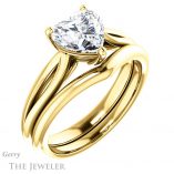 Heart Shaped Forever One Moissanite Engagement Ring #GTJ967-heart-fb-y 6 Heart Shaped Forever Brilliant Moissanite Engagement Ring #GTJ967-heart-fb-y