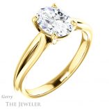 Oval Shaped Forever One Moissanite Engagement Ring #GTJ967-oval-fo-y