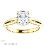 Oval Shaped Forever One Moissanite Engagement Ring #GTJ967-oval-fo-y