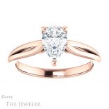 Pear Shaped Forever One Moissanite Engagement Ring #GTJ967-pear-fb-r 1 Pear Shaped Forever Brilliant Moissanite Engagement Ring #GTJ967-pear-fb-r