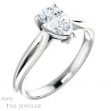 Pear Shaped Forever One Moissanite Engagement Ring #GTJ967-pear-fb-w 4 Pear Shaped Forever Brilliant Moissanite Engagement Ring #GTJ967-pear-fb-w