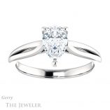 Pear Shaped Forever One Moissanite Engagement Ring #GTJ967-pear-fb-w 1 Pear Shaped Forever Brilliant Moissanite Engagement Ring #GTJ967-pear-fb-w