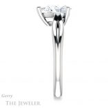 Pear Shaped Forever One Moissanite Engagement Ring #GTJ967-pear-fb-w 3 Pear Shaped Forever Brilliant Moissanite Engagement Ring #GTJ967-pear-fb-w