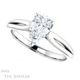 Pear Shaped Forever One Moissanite Engagement Ring #GTJ967-pear-fb-w 5 Pear Shaped Forever Brilliant Moissanite Engagement Ring #GTJ967-pear-fb-w