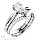 Pear Shaped Forever One Moissanite Engagement Ring #GTJ967-pear-fb-w 6 Pear Shaped Forever Brilliant Moissanite Engagement Ring #GTJ967-pear-fb-w