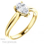 Pear Shaped Forever One Moissanite Engagement Ring #GTJ967-pear-fb-y 4 Pear Shaped Forever Brilliant Moissanite Engagement Ring #GTJ967-pear-fb-y