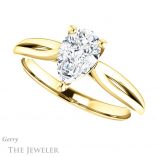 Pear Shaped Forever One Moissanite Engagement Ring #GTJ967-pear-fb-y 5 Pear Shaped Forever Brilliant Moissanite Engagement Ring #GTJ967-pear-fb-y