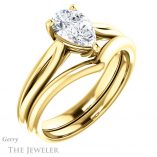 Pear Shaped Forever One Moissanite Engagement Ring #GTJ967-pear-fb-y 6 Pear Shaped Forever Brilliant Moissanite Engagement Ring #GTJ967-pear-fb-y