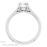 Round Cut Forever One Moissanite Engagement Ring #GTJ967-round-fo-w