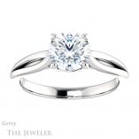 Round Cut Forever One Moissanite Engagement Ring #GTJ967-round-fo-w