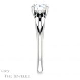 Round Cut Forever One Moissanite Engagement Ring #GTJ967-round-fo-w