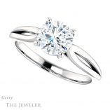 Round Cut Forever One Moissanite Engagement Ring #GTJ967-round-fo-w