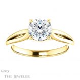 Round Cut Forever One Moissanite Engagement Ring #GTJ967-round-fo-y 1 Round Cut Forever One Moissanite Engagement Ring #GTJ967-round-fo-y