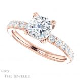 Cushion Cut Forever One Moissanite Engagement Ring #GTJ968-cushion-fo-r