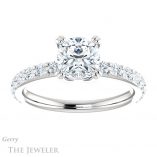 Cushion Cut Forever One Moissanite Engagement Ring #GTJ968-cushion-fo-w 1 Cushion Cut Forever One Moissanite Engagement Ring #GTJ968-cushion-fo-w
