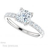 Cushion Cut Forever One Moissanite Engagement Ring #GTJ968-cushion-fo-w 5 Cushion Cut Forever One Moissanite Engagement Ring #GTJ968-cushion-fo-w