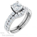 Cushion Cut Forever One Moissanite Engagement Ring #GTJ968-cushion-fo-w 6 Cushion Cut Forever One Moissanite Engagement Ring #GTJ968-cushion-fo-w