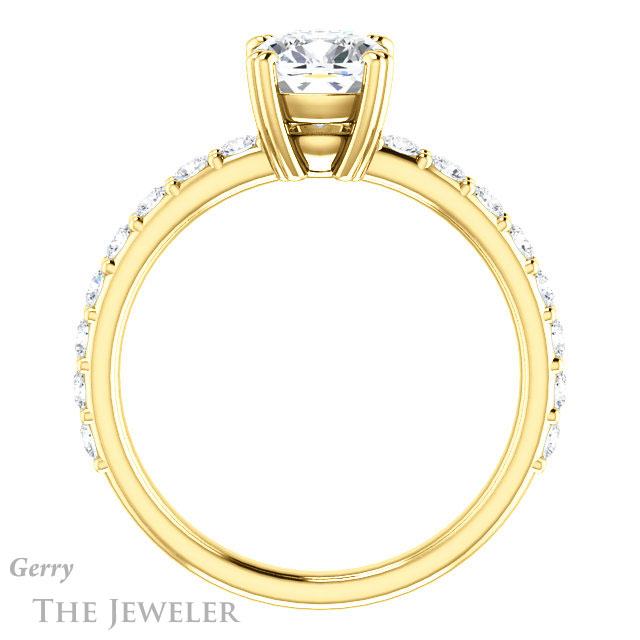 Cushion Cut Forever One Moissanite Engagement Ring #GTJ968-cushion-fo-y