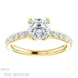 Cushion Cut Forever One Moissanite Engagement Ring #GTJ968-cushion-fo-y