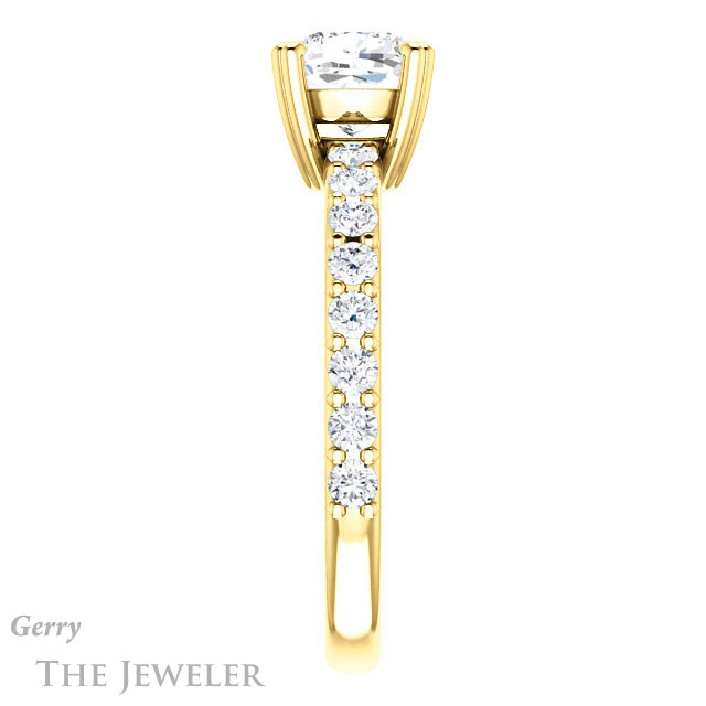 Cushion Cut Forever One Moissanite Engagement Ring #GTJ968-cushion-fo-y