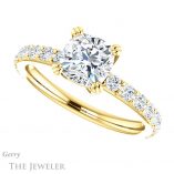 Cushion Cut Forever One Moissanite Engagement Ring #GTJ968-cushion-fo-y