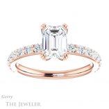 Emerald Cut Forever Brilliant Moissanite Engagement Ring #GTJ968-emerald-fb-r